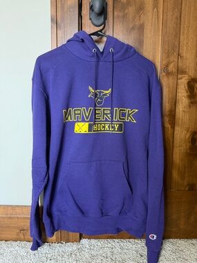 Champion Purple Maverick Hockey Hooded Pullover